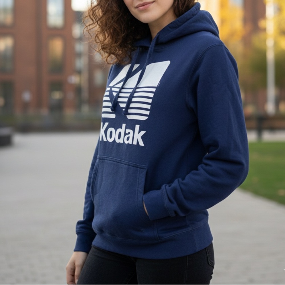 Kodak Hoodie Port & Company Pullover Retro Logo Film Photographer Sweatshirt